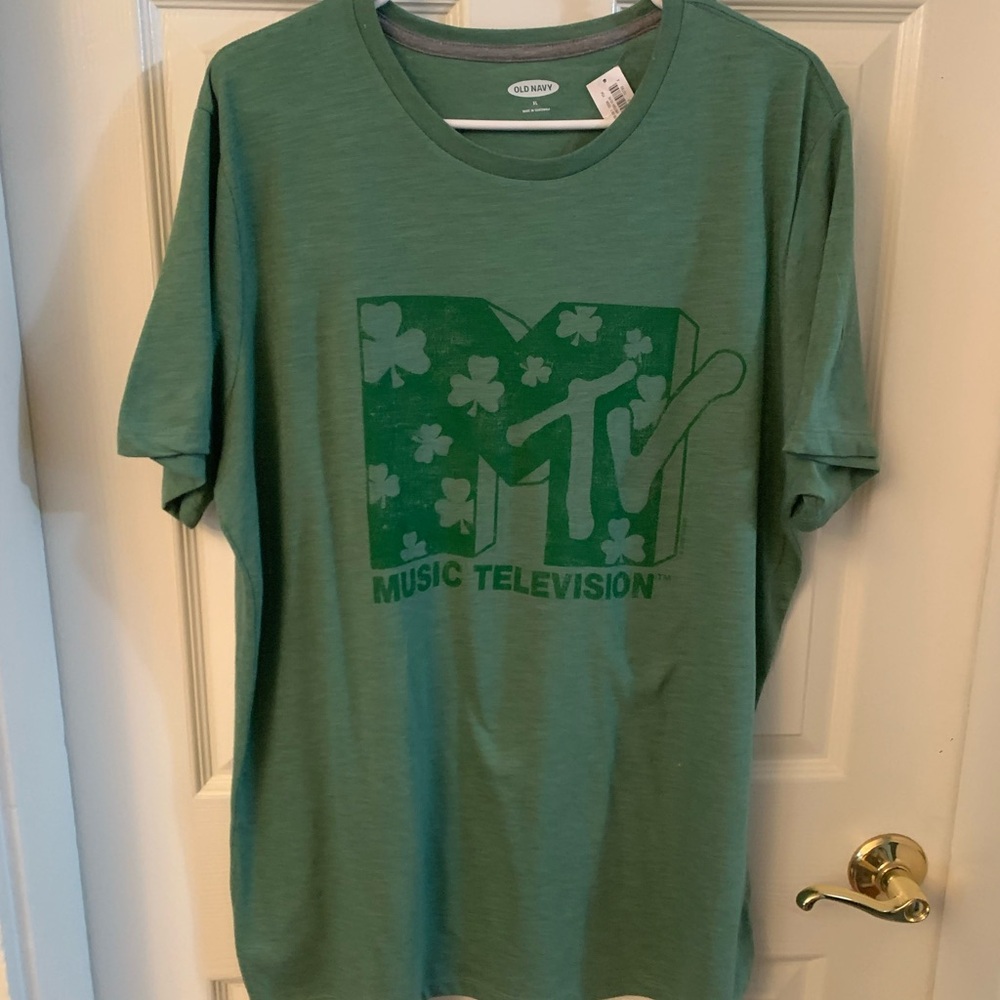Old Navy Green MTV Logo Tee